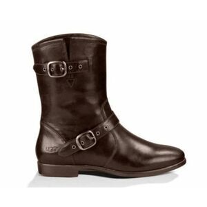 UGG Francis Brown Leather Mid Calf Boot Size 7.5